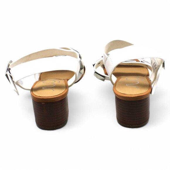 Womens Faux Leather Open Toe Block Heel - Picture 8 of 8